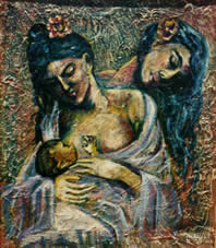 Maternidad - Pintora Victoria Andrea Muñoz Serra