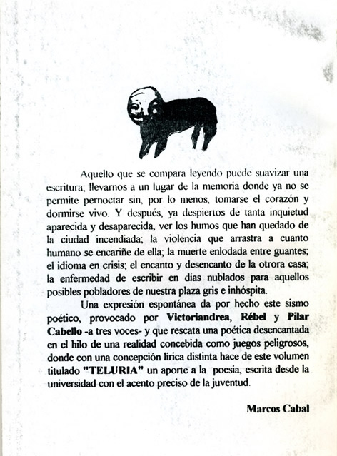 Libro de Poesía "Teluria" , Victoria Andrea Muñoz Serra (Victoriandrea)