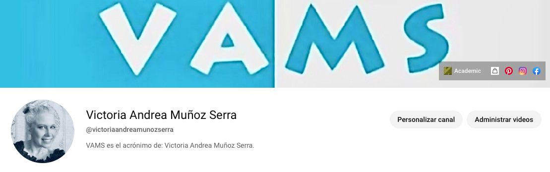 Youtube Channel Victoria Andrea Muñoz Serra