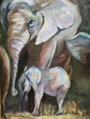 Elefantes - Pintora Victoria Andrea Muñoz Serra